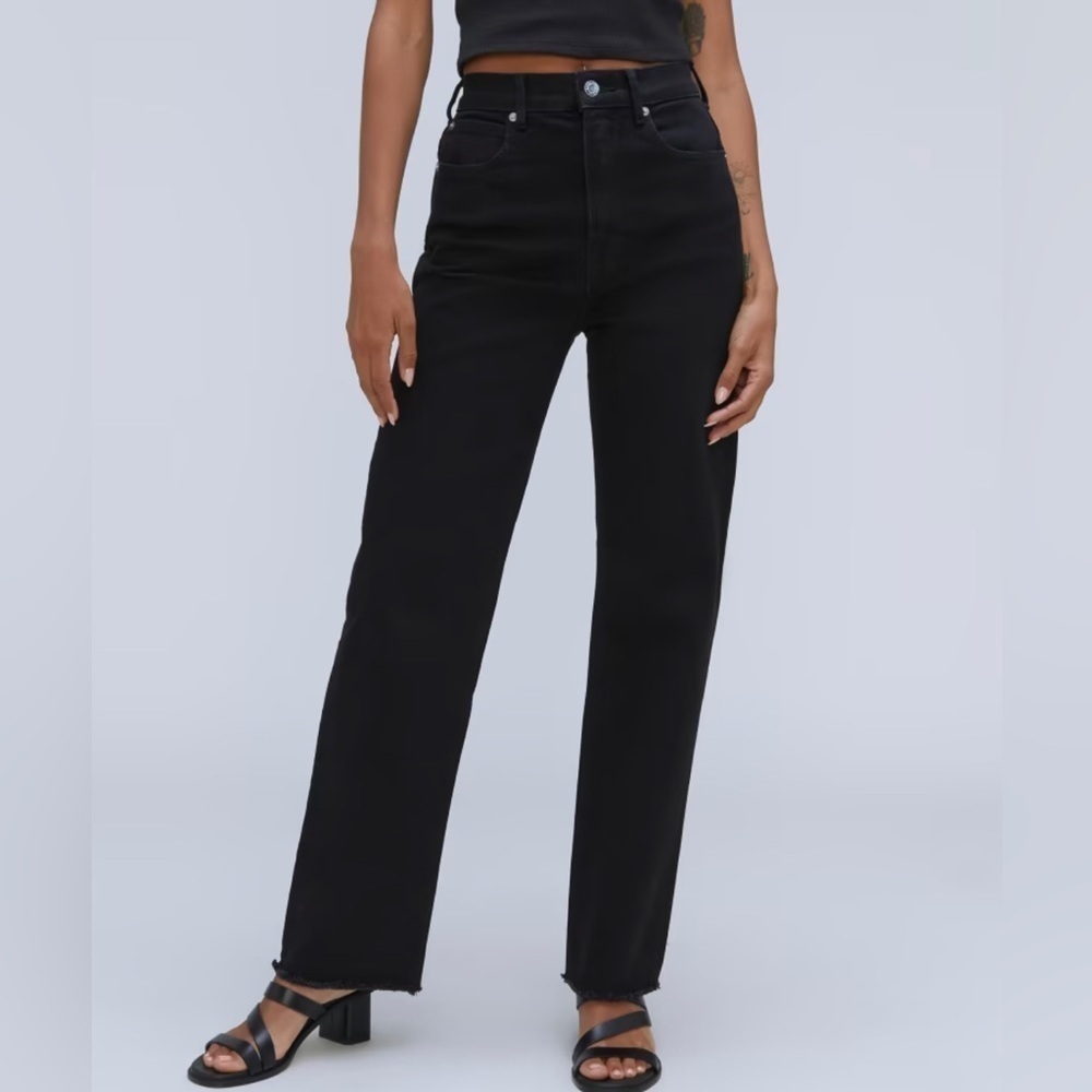 Everlane The Way High Jean High Rise Low Stretch Raw Hem Size 27” Long